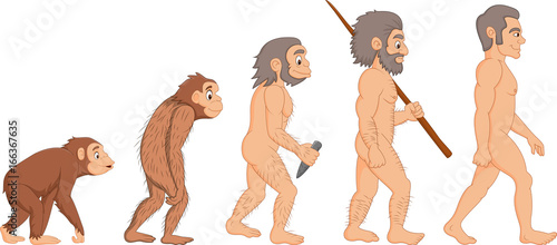 Cartoon human evolution