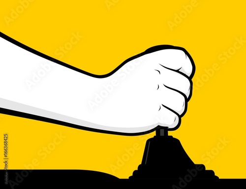 Hand using vehicle gear stick