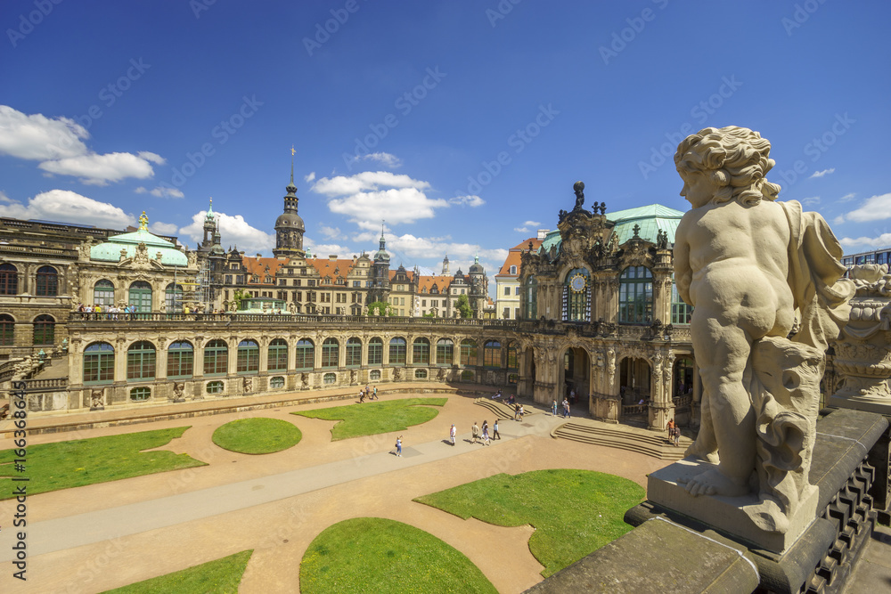 Fototapeta premium Dresden, Saxrony, Germany-May 2017:Famous Zwinger palace in Dresden, Saxrony, Germany