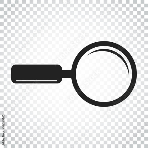 Loupe icon vector. Magnifier in flat style. Search sign concept. Simple business concept pictogram on isolated background.