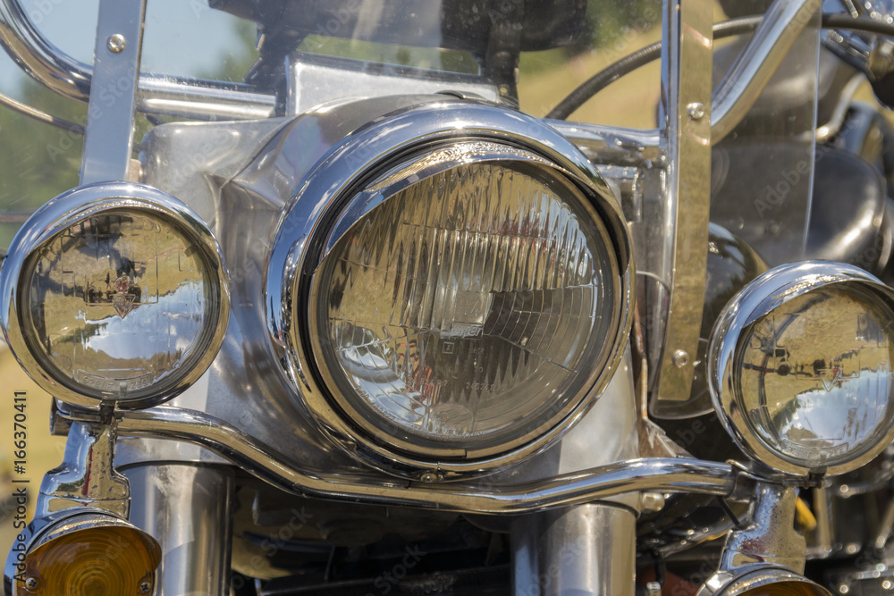 Fototapeta premium Headlights on a motorcycle