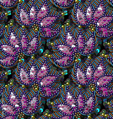 Sequins Seamless Pattern. Vector Background.