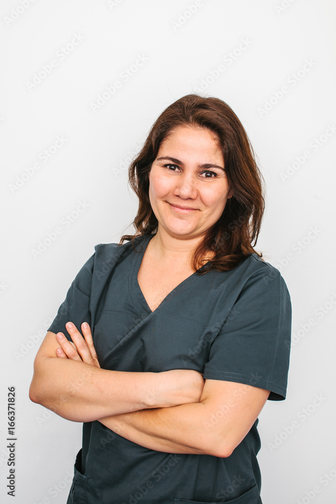 Happy Biologist over White Background Happy Biologist over White Background
