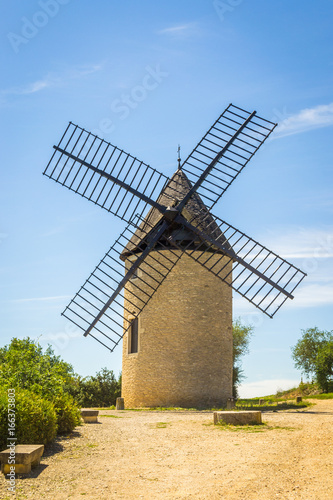 Vineyard and Windmill of Santenay, France