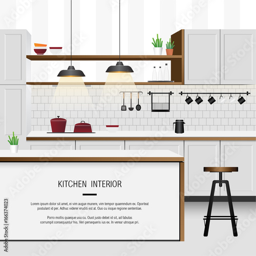 White Minimal Kitchen Interior