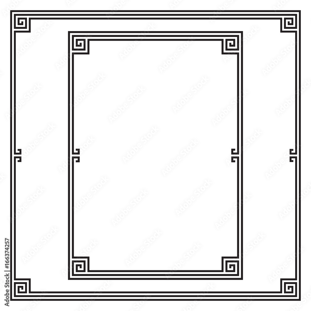 Geometric frameworks, rectangular and square, Greek style. For page ...