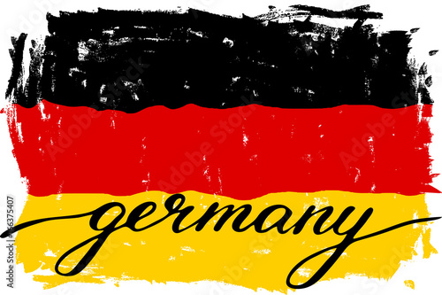 Germany german flag grunge handwriting vector. There are true colors of flag