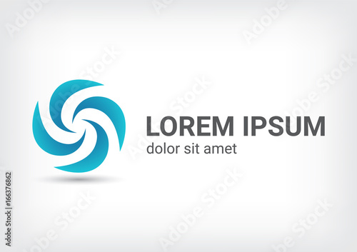 windmill vector logo design template, wave icon, spiral sign, twist symbol, vector illustration