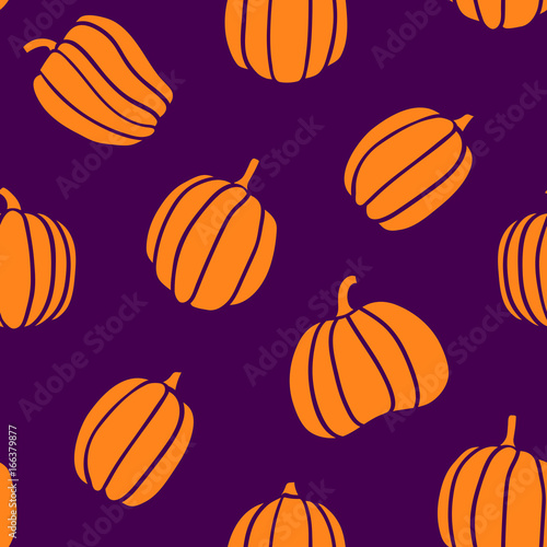Seamless pumpkin pattern, halloween vector background, EPS 8
