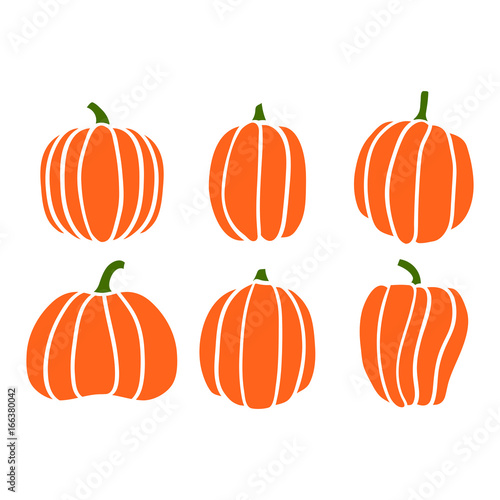 Autumn collection of pumpkin, orange halloween pumpkin set, EPS 8