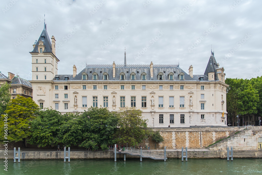 Paris, Palais de Justice on the Seine, in Saint-Michel, quai des Orfevres
