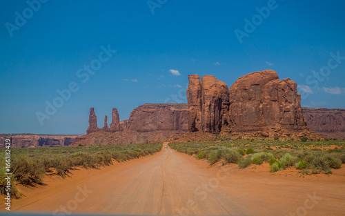Sandy dirt road in the Valley of Monuments
