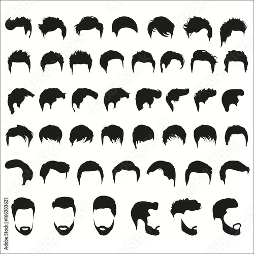 A set of patterns for men's hairstyles