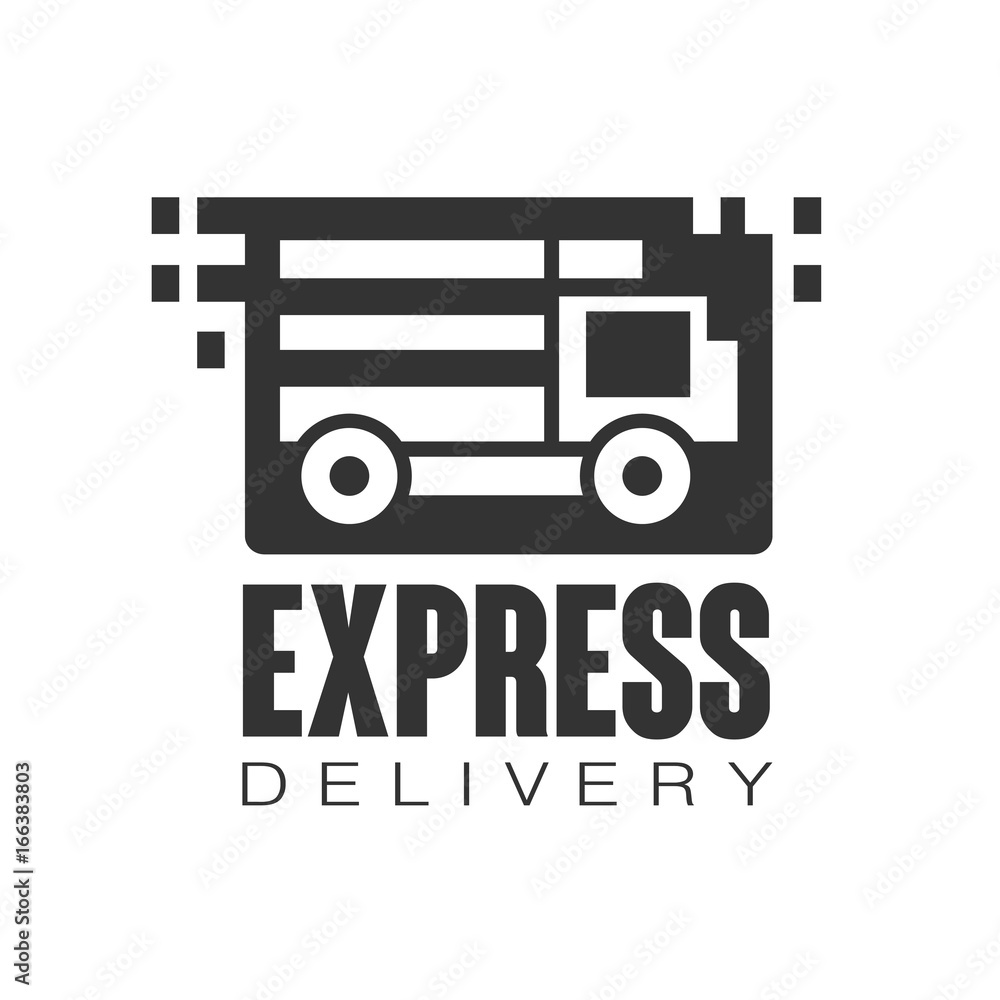 Express delivery logo design template, black vector Illustration on a white background Express delivery logo design template, black vector Illustration on a white background