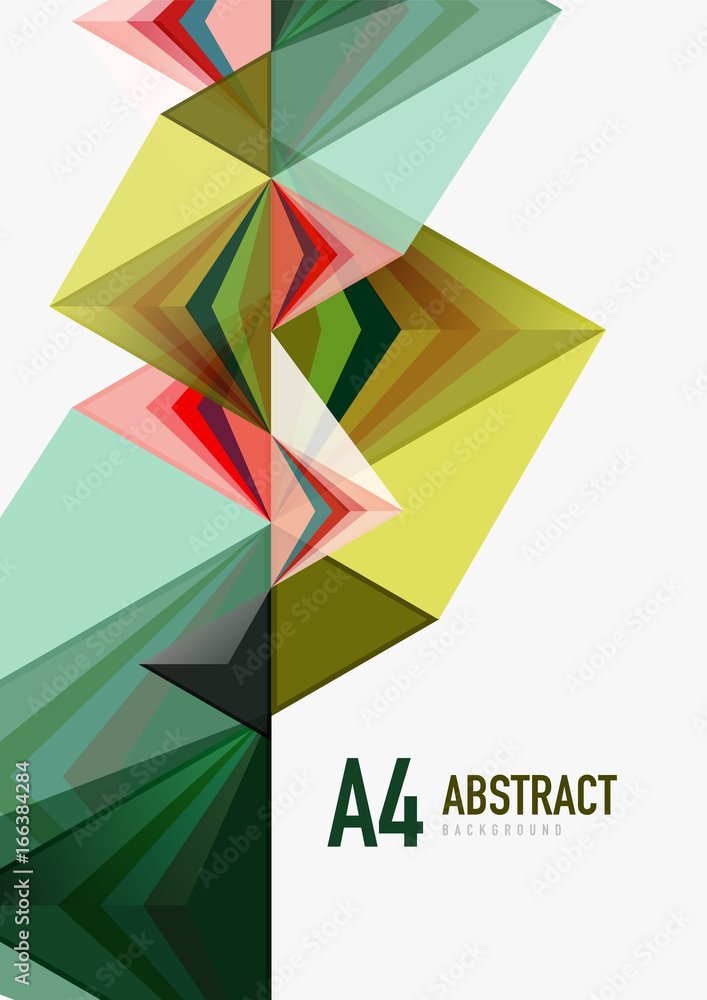 Triangular low poly vector a4 size geometric abstract template Triangular low poly vector a4 size geometric abstract template
