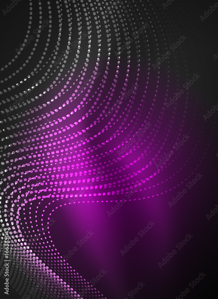 Glowing wave created with particles on dark color background Glowing wave created with particles on dark color background