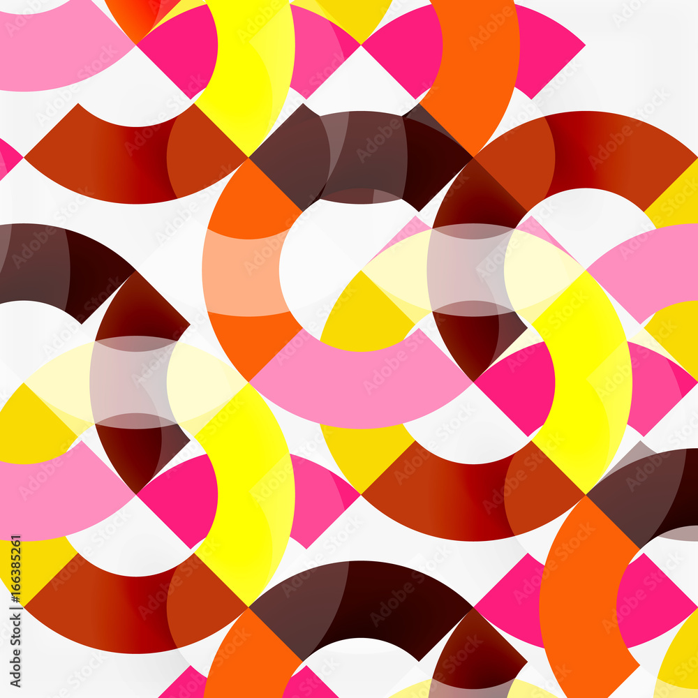 Obraz premium Colorful rings on grey background, modern geometric pattern design