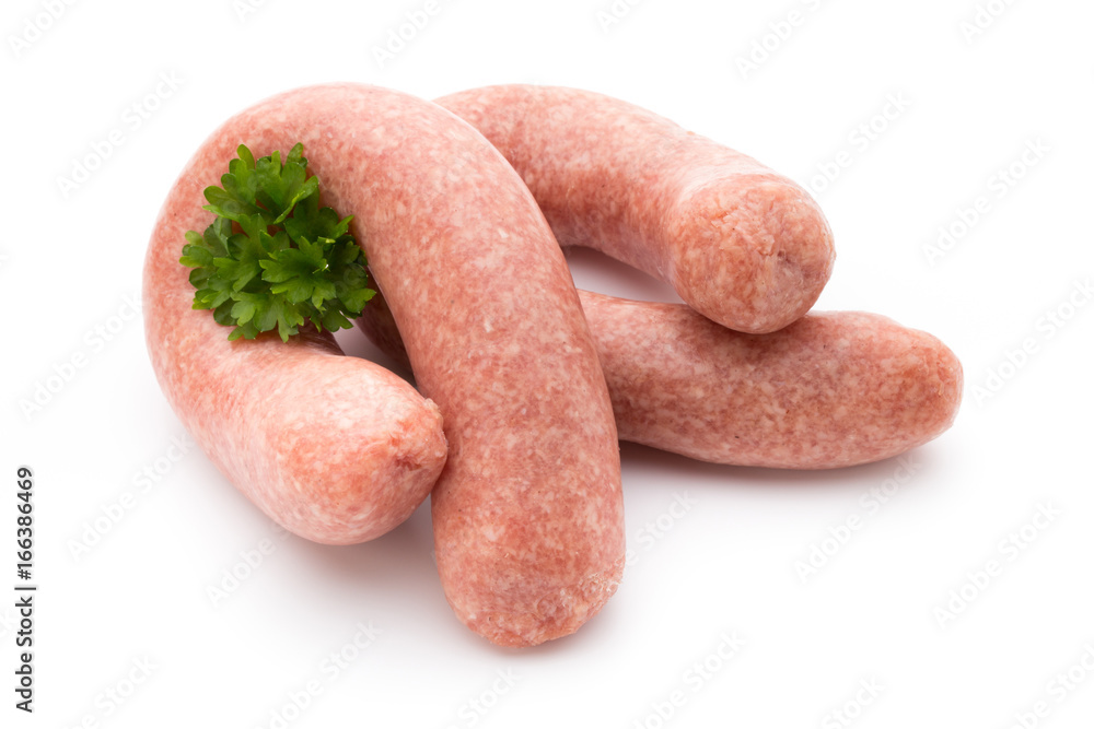 Raw sausages with herbs and spices. Raw sausages with herbs and spices.