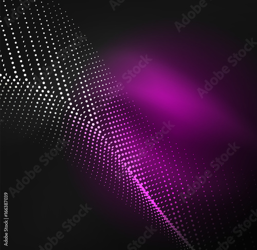 3D illuminated wave of glowing particles