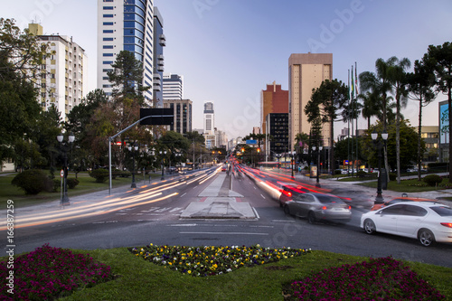 Traffic in curitiba city. July, 2017. photo