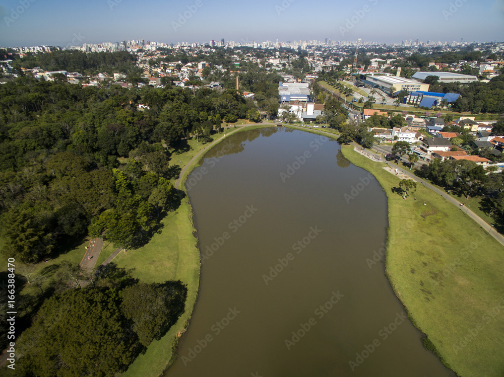 Aerial view of Sao Lourenco Park. CURITIBA, PARANA/BRAZIL. July, 2017