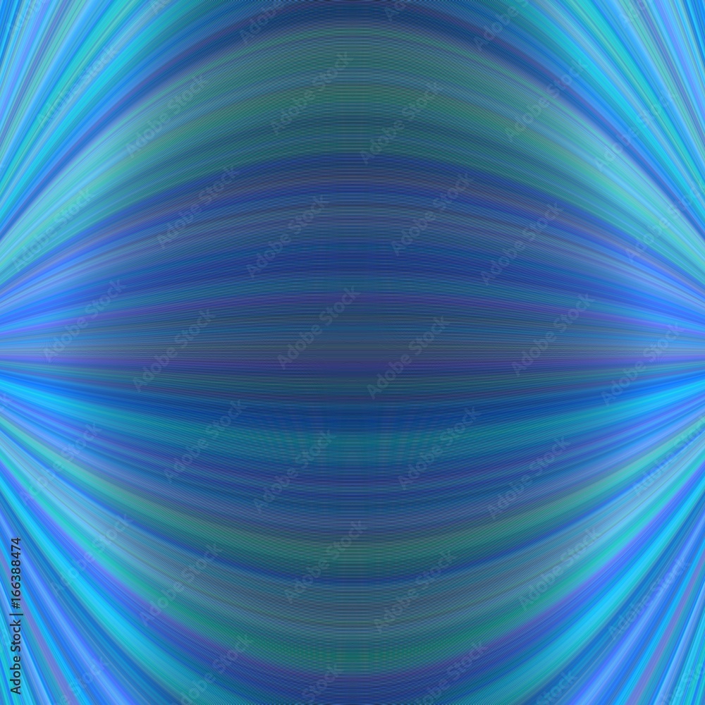 Fototapeta premium Abstract symmetrical motion background from thin curved lines in blue tones
