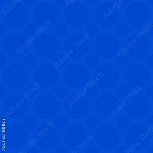 Blue seamless cutout circle pattern texture background - spatial geometrical vector graphic