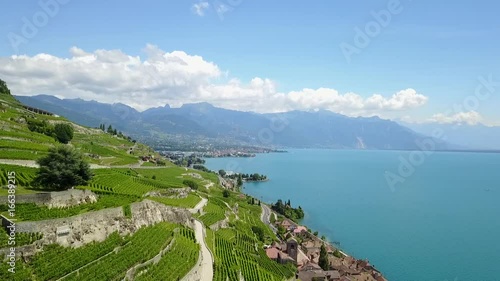 Flight over St Saphorin, Lavaux, Switzerland