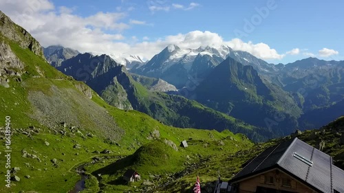 Flight over Refuge de Louvie, Switzerland