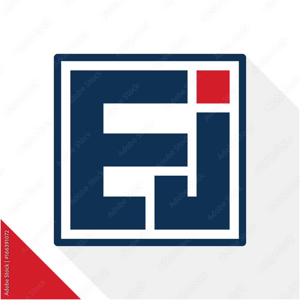 Icon logo initials square shape with a combination of the letters E and J Icon logo initials square shape with a combination of the letters E and J