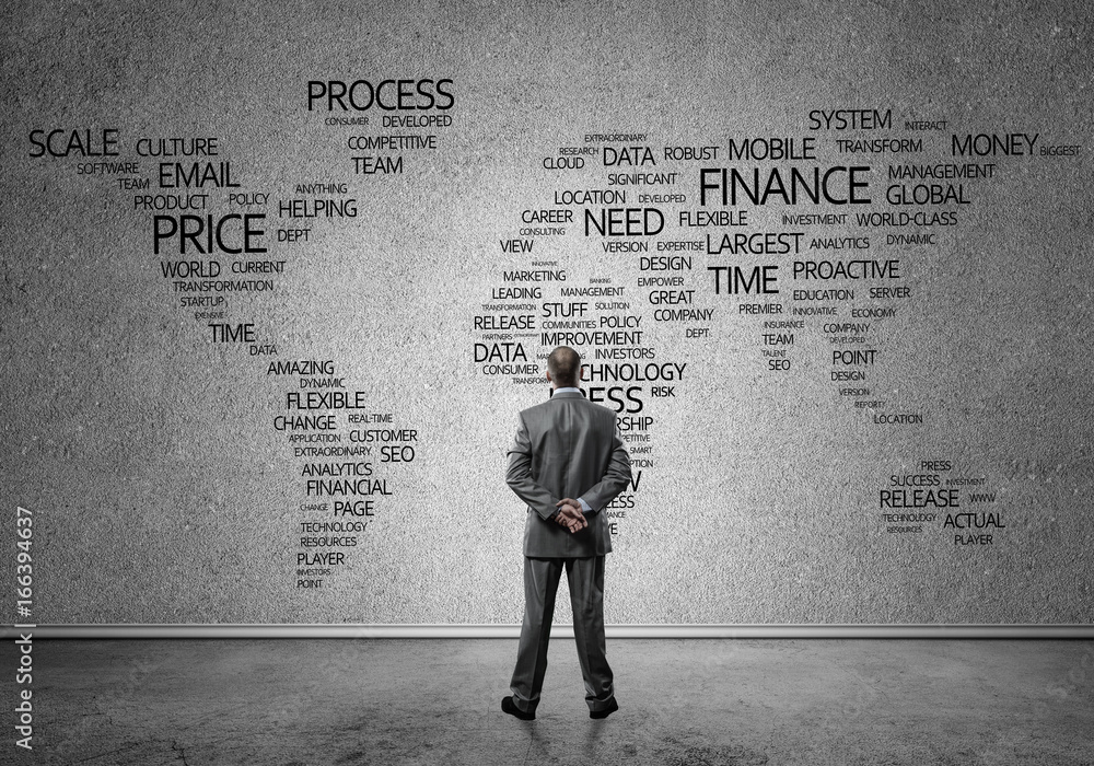 Concept of globalization and networking with business map of bus Concept of globalization and networking with business map of bus