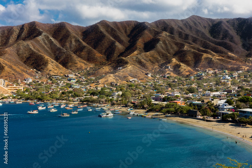 Taganga skyline cityscape Magdalena in Colombia South America photo