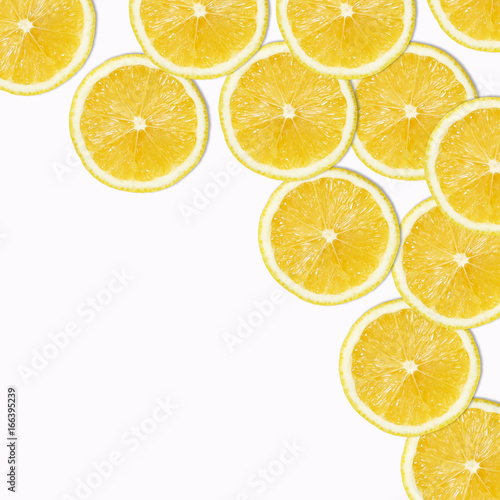 yellow slices on white Background
