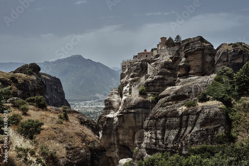 The Orthodox medieval monastery on top rock Meteora. © GKor