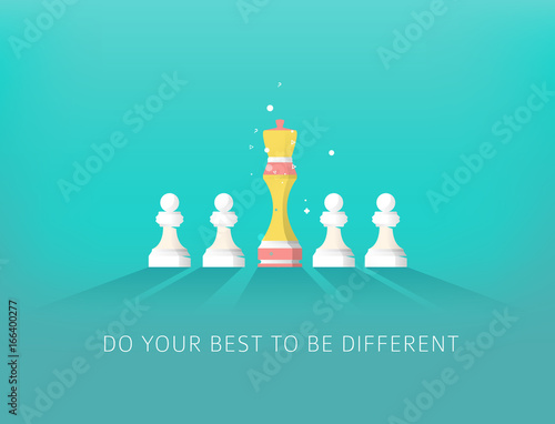Concept of Difference with Chess. Leadership and Success.