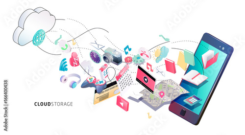Information exchange between cloud and phone.