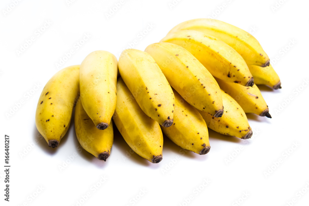 ripe bunch of little bananas