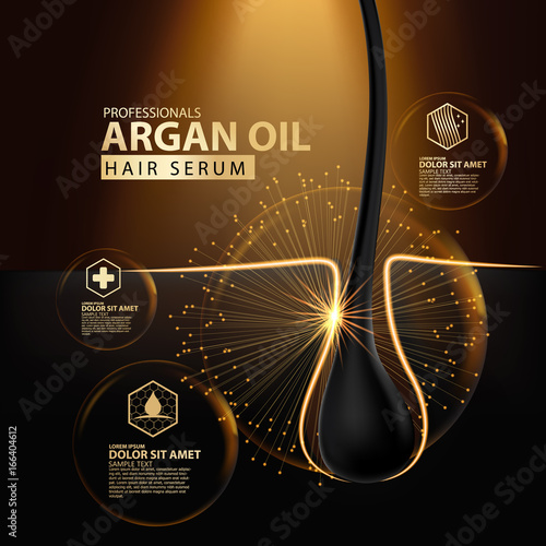 argan oil hair care protection illustration