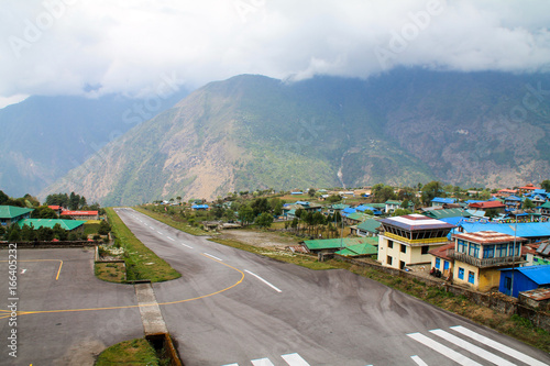 Shot of the famous Lukla Airport in Nepal.