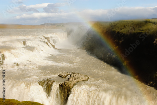 Rainbow over Gullfoss Waterfall, Iceland
