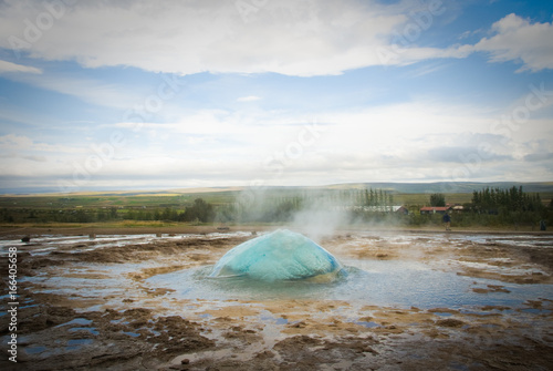 Gyser Erupting in Iceland