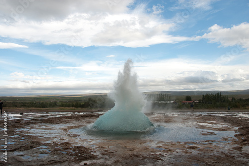 Gyser Erupting in Iceland