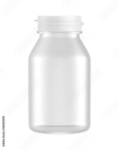 blank plastic bottle isolated on white background, 3D rendering