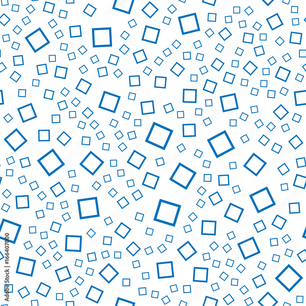 Vector seamless abstract pattern. Blue squares on white background Vector seamless abstract pattern. Blue squares on white background