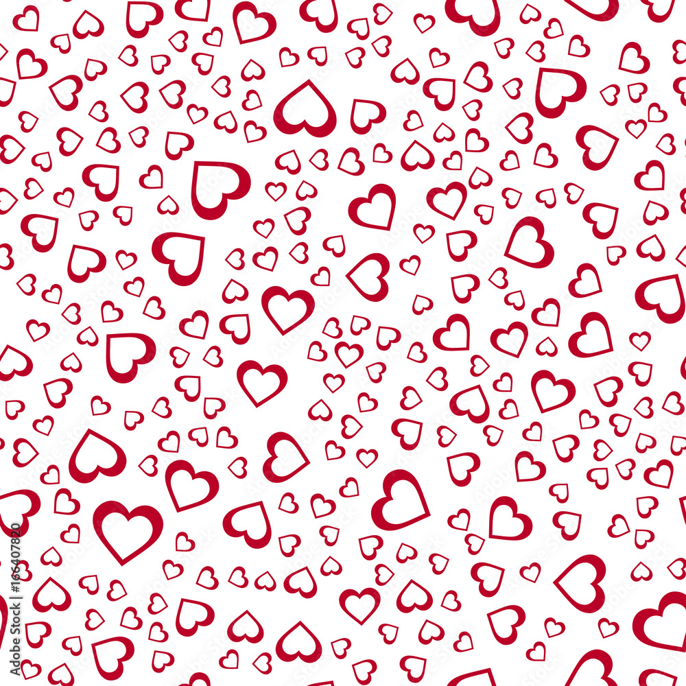 Vector seamless abstract pattern. Red hearts on white background Vector seamless abstract pattern. Red hearts on white background