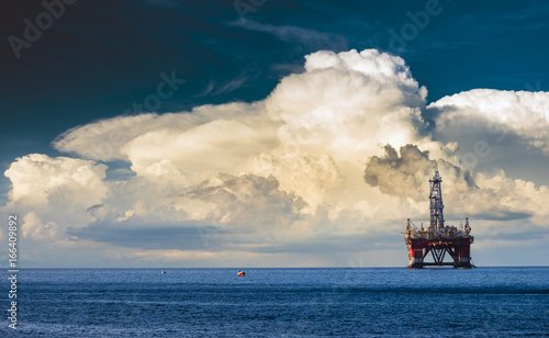 Drilling platform on the ocean