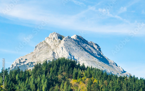 BURGOS, SPAIN - NOVEMBER 10, 2015: Rocky mountain at Spain countryside.