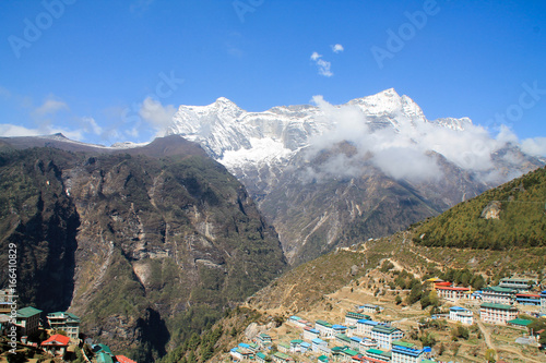 Shot from the Everest Basecamp trail at Namche Bazaar in Nepal