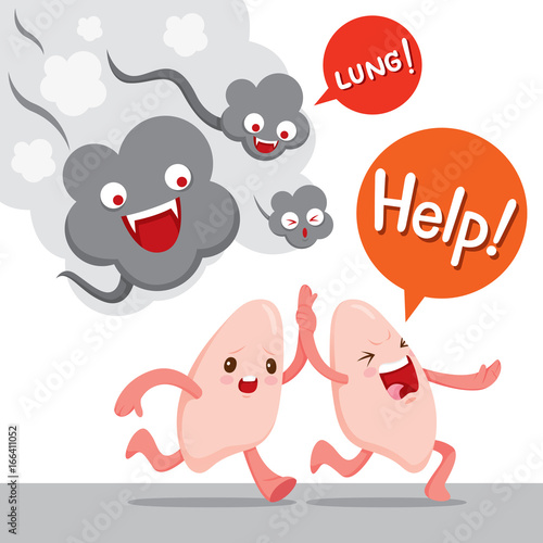 Lungs Run Away From Smoke, Cartoon Character, Human Internal Organ, Physiology, Sickness, Medical Profession, Morphology, Body, Organs, Health 
