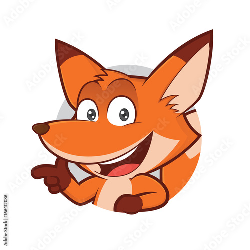 Fox in round frame